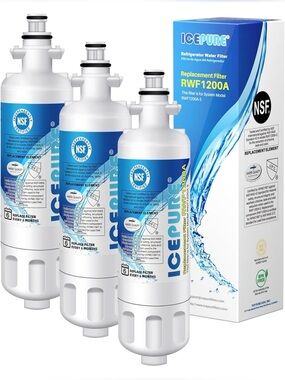 ICEPURE RFW-1200A ADQ36006101 9690 Refrigerator Water Filter Replacement, 3 PACK